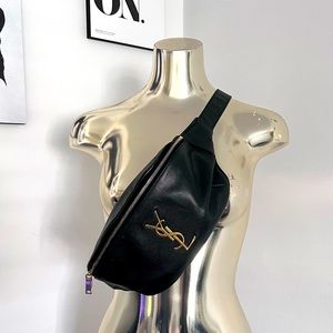 Authentic YSL CASSANDRE CLASSIC BELT BAG IN GRAIN DE POUDRE EMBOSSED LEATHER